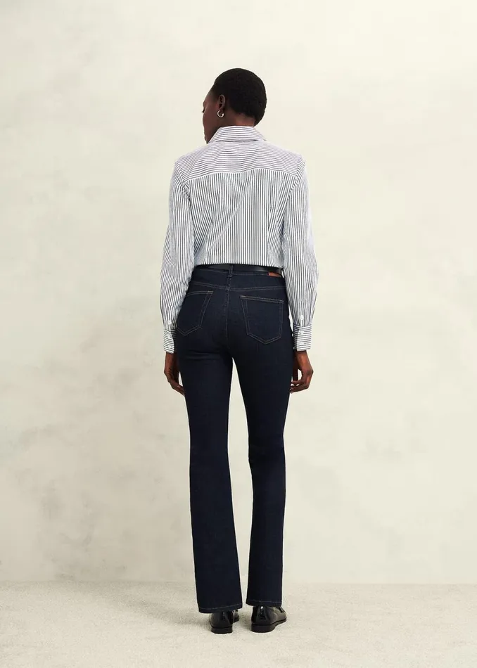 Women Tops Hobbs Victoria Cotton Blend Shirt Blue White