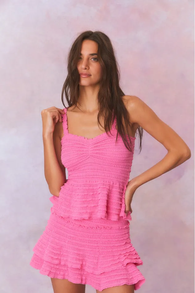 Women Tops LoveShackFancy Azami Cotton Gauze Peplum Cami Top Lovestruck Pink Women Tops LoveShackFancy Azami Cotton Gauze Peplum Cami Top Lovestruck Pink