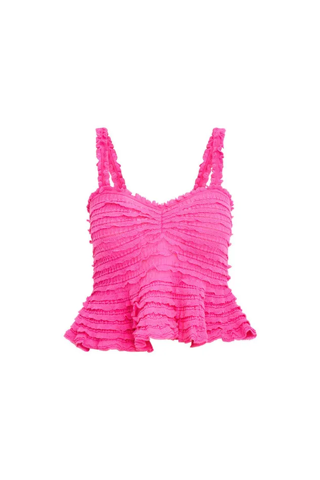 Women Tops LoveShackFancy Azami Cotton Gauze Peplum Cami Top Lovestruck Pink Women Tops LoveShackFancy Azami Cotton Gauze Peplum Cami Top Lovestruck Pink