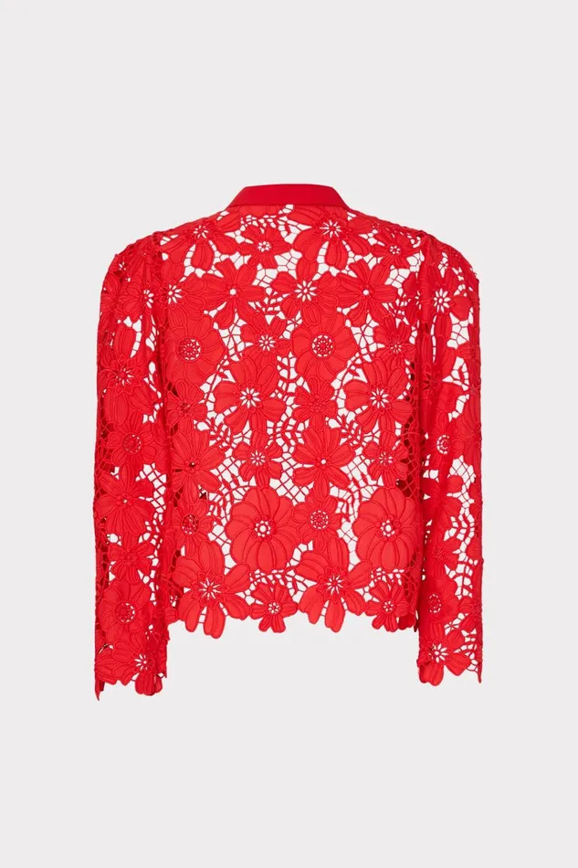 Women Tops Milly June Roja Lace Top Red Women Tops Milly June Roja Lace Top Red