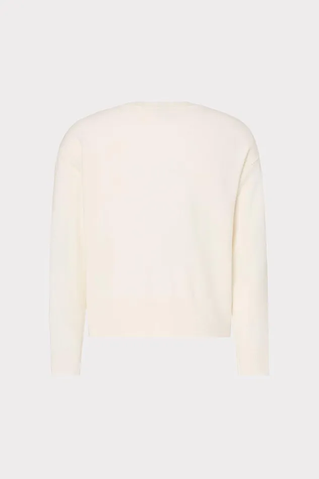 Women Tops Milly Kalia Crystal VNeck Sweater Ecru Women Tops Milly Kalia Crystal VNeck Sweater Ecru