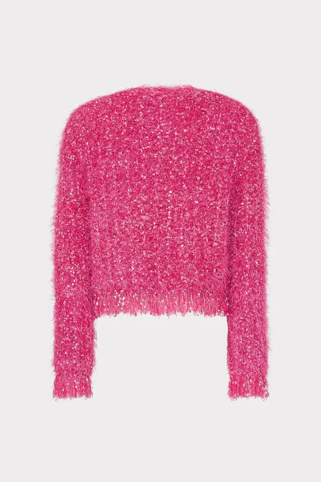 Women Tops Milly Textured Fringe Cardigan Pink Women Tops Milly Textured Fringe Cardigan Pink