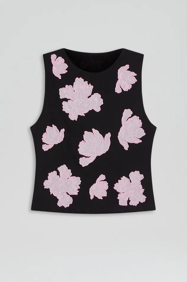 Women Tops Scanlan Theodore EMBROIDERED FLORAL MESH TOP BLACKPINK Women Tops Scanlan Theodore EMBROIDERED FLORAL MESH TOP BLACKPINK