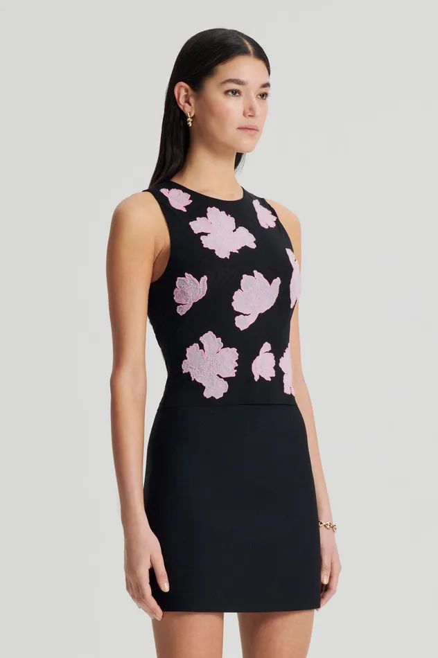 Women Tops Scanlan Theodore EMBROIDERED FLORAL MESH TOP BLACKPINK Women Tops Scanlan Theodore EMBROIDERED FLORAL MESH TOP BLACKPINK