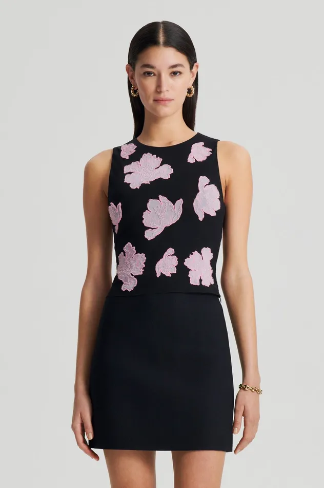 Women Tops Scanlan Theodore EMBROIDERED FLORAL MESH TOP BLACKPINK Women Tops Scanlan Theodore EMBROIDERED FLORAL MESH TOP BLACKPINK