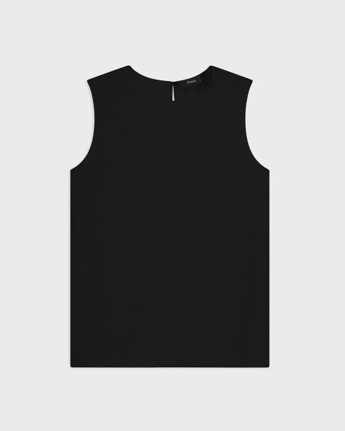 Women Tops Theory Shell Top In Silk Georgette Black
