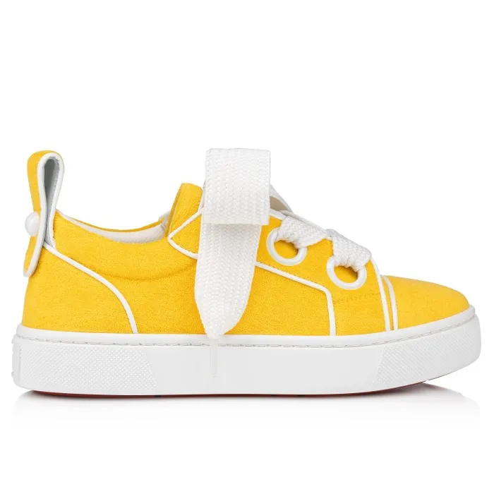 Women Toy Toy Sneakers 8211 Sponge Cotton And Patent Calf Leather 8211 Pollen Christian Louboutin Sneakers