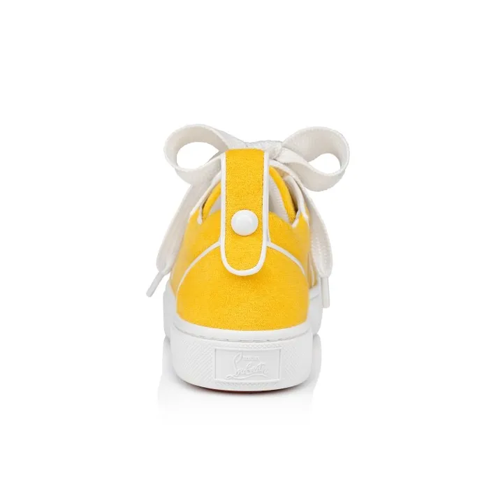 Women Toy Toy Sneakers 8211 Sponge Cotton And Patent Calf Leather 8211 Pollen Christian Louboutin Sneakers