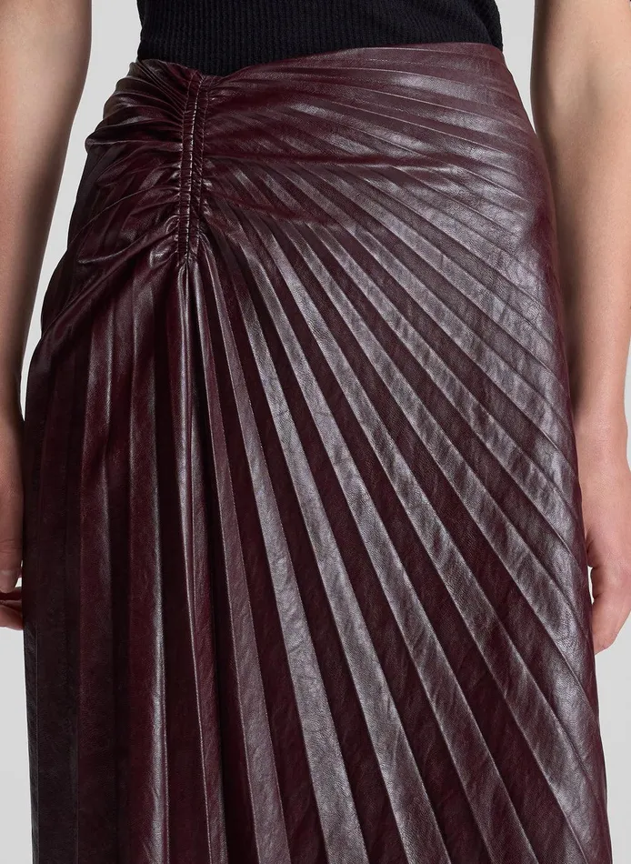 Women Tracy Textured Vegan Leather Skirt Cordovan ALC Skirts