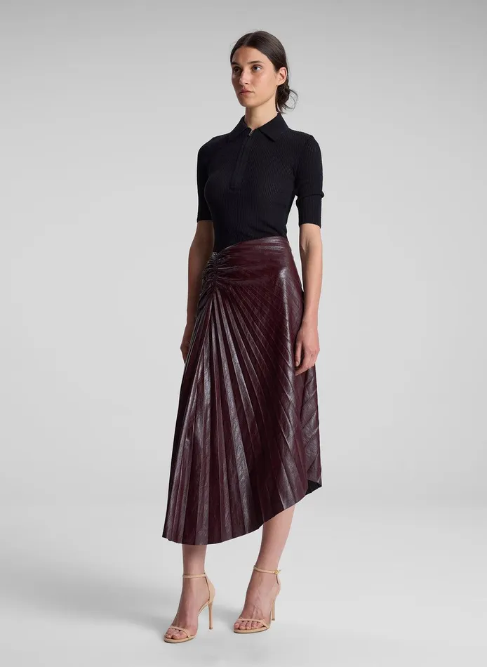 Women Tracy Textured Vegan Leather Skirt Cordovan ALC Skirts