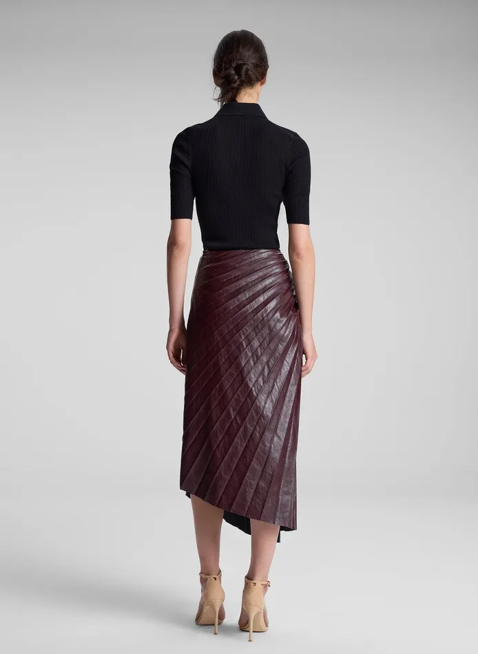 Women Tracy Textured Vegan Leather Skirt Cordovan ALC Skirts