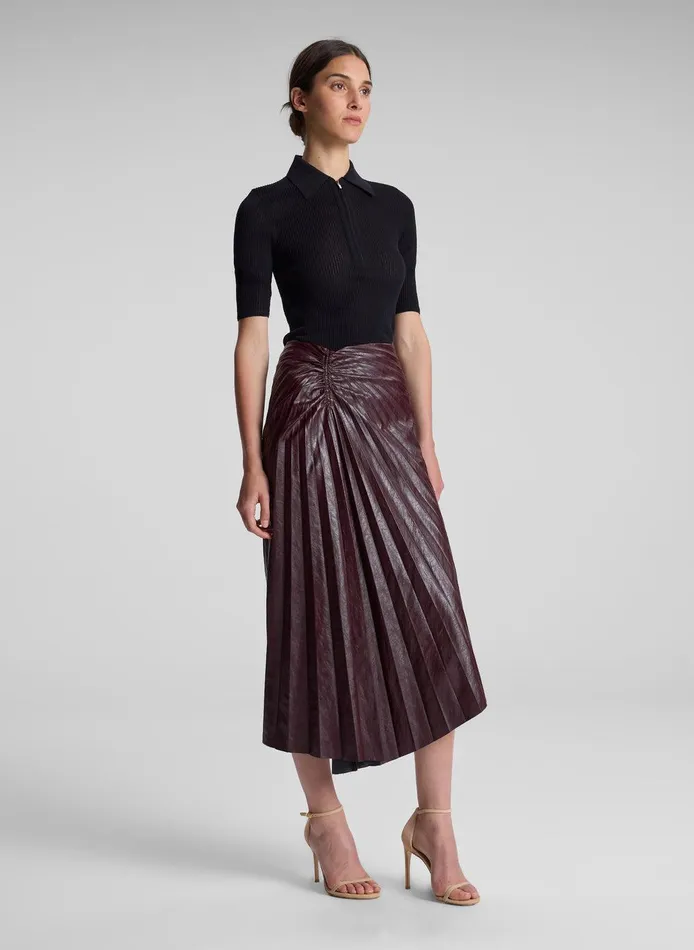 Women Tracy Textured Vegan Leather Skirt Cordovan ALC Skirts