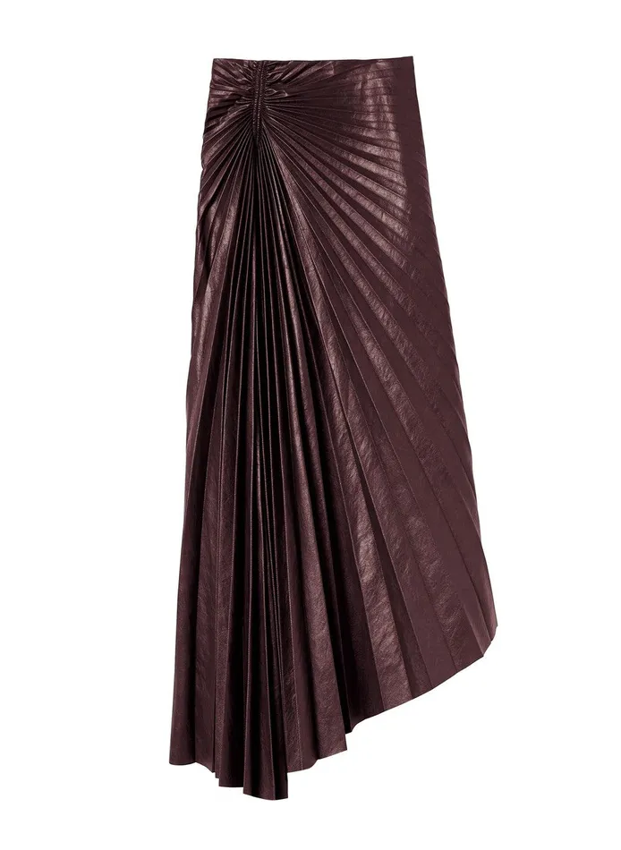 Women Tracy Textured Vegan Leather Skirt Cordovan ALC Skirts