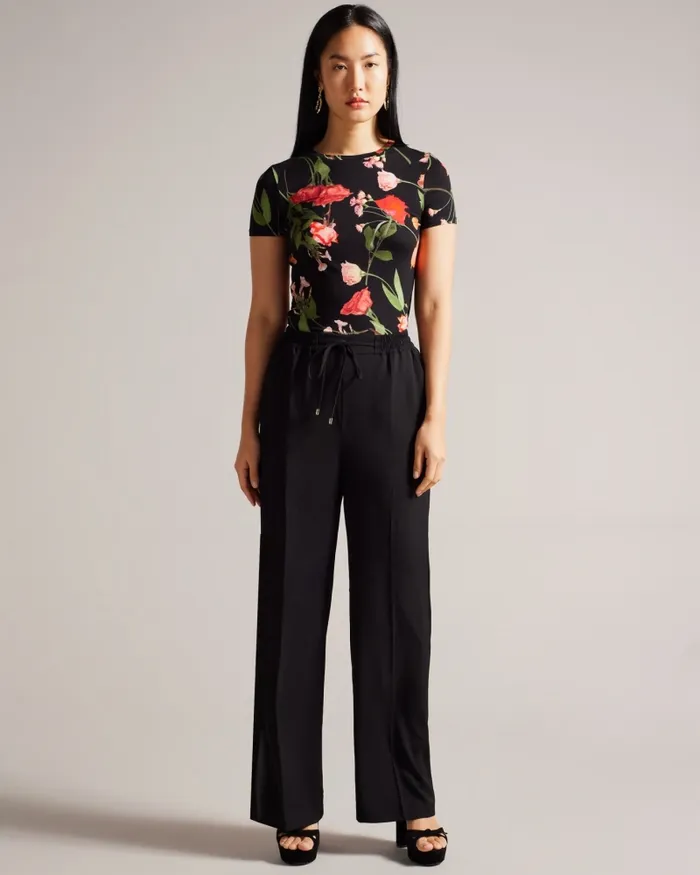 Women TREYYA 8211 Printed Fitted TShirt Black Ted Baker Tops and Blouses