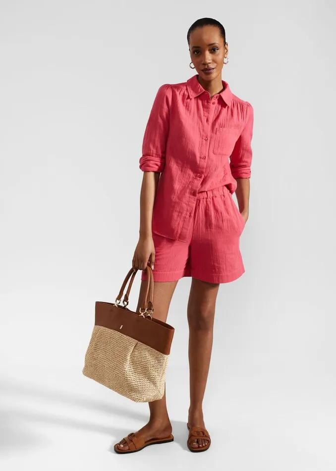 Women Trousers Hobbs Allie Shorts Wild Berry Pink