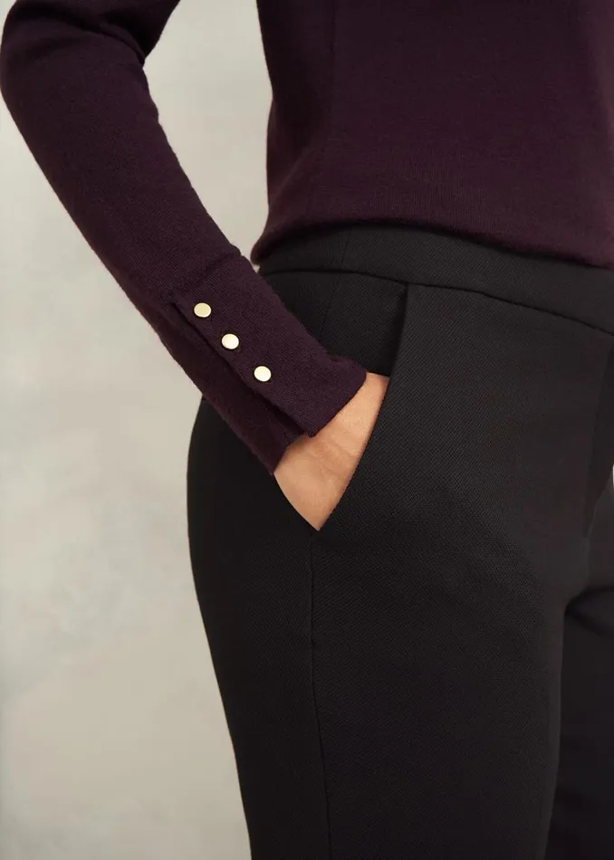 Women Trousers Hobbs Petite Mia Slim Trousers Black