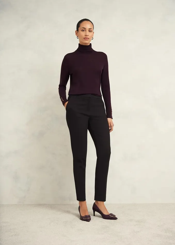 Women Trousers Hobbs Petite Mia Slim Trousers Black