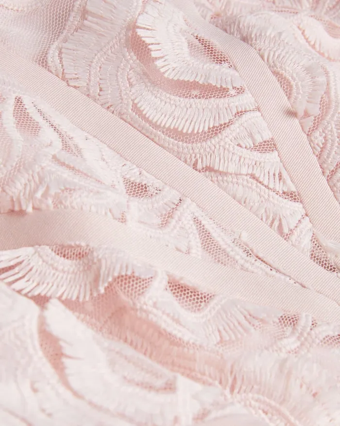 Women ULLAA 8211 Sleeveless Midaxi Dress With Rose Texture Light Pink Ted Baker Dresses