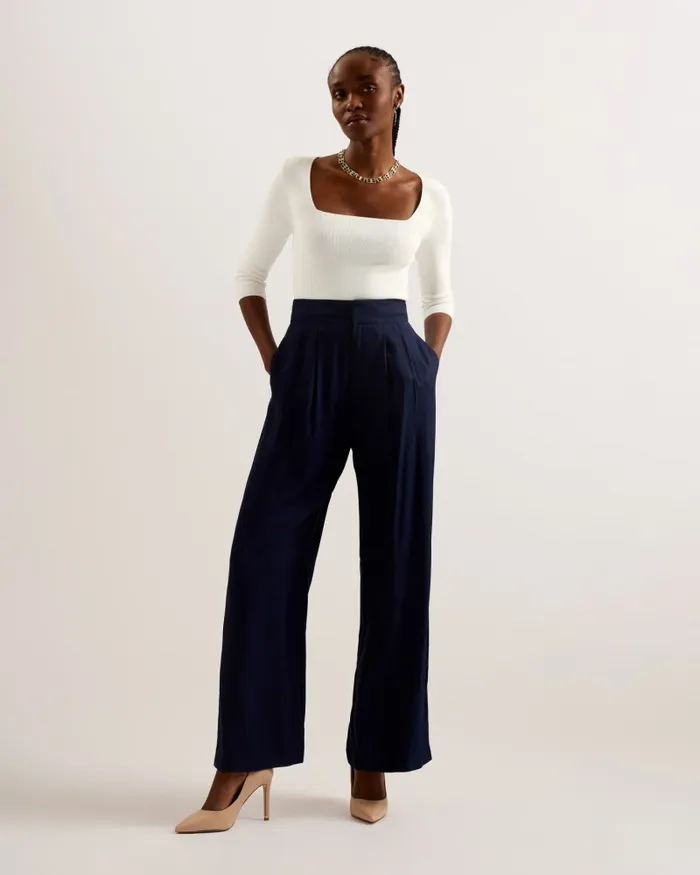Women VALLRYY 8211 Square Neck Fitted Knit Top Ivory Ted Baker Tops and Blouses Women VALLRYY 8211 Square Neck Fitted Knit Top Ivory Ted Baker Tops and Blouses