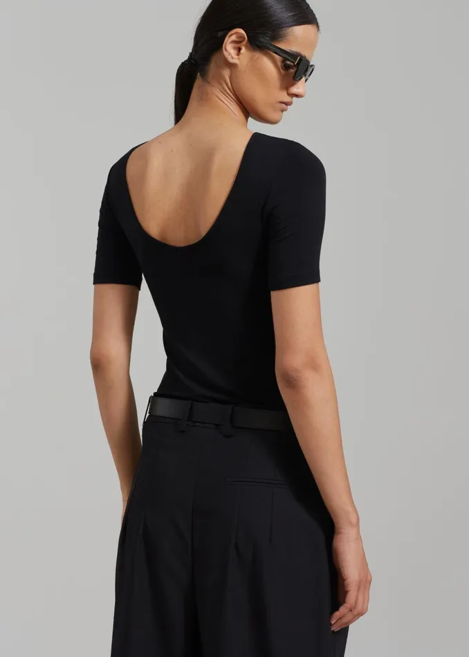 Women Vera Scoop Back Shirt 8211 Black The Frankie Shop Tops