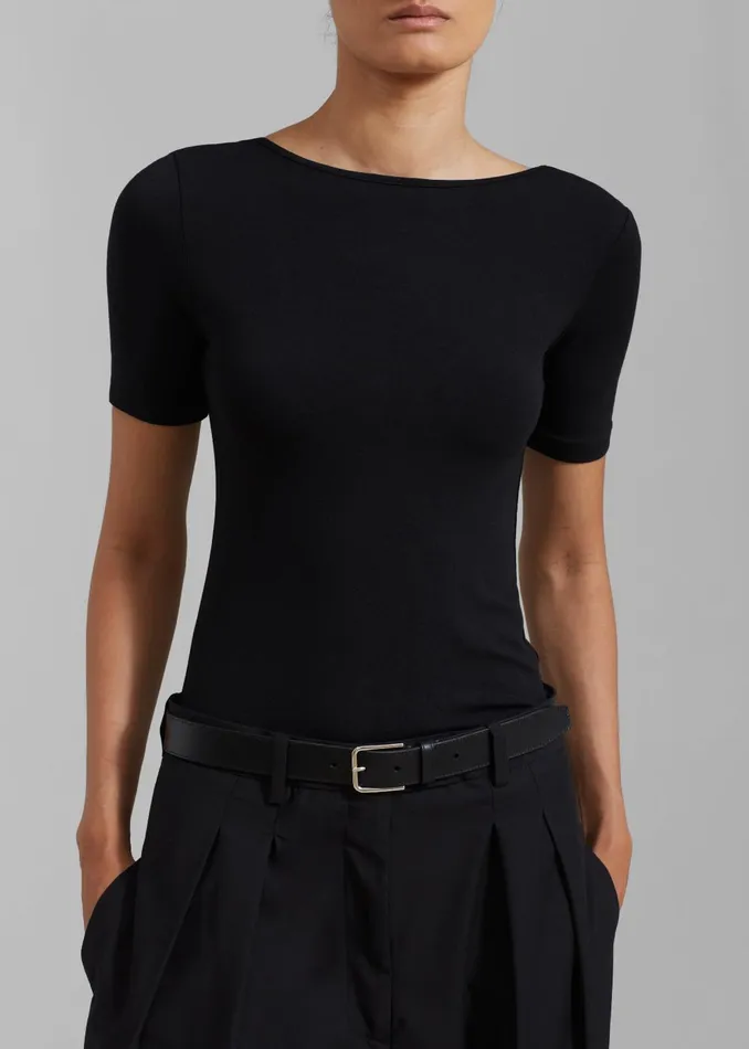 Women Vera Scoop Back Shirt 8211 Black The Frankie Shop Tops