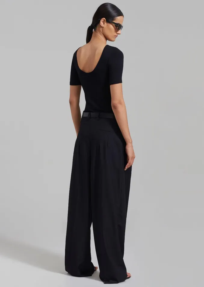 Women Vera Scoop Back Shirt 8211 Black The Frankie Shop Tops