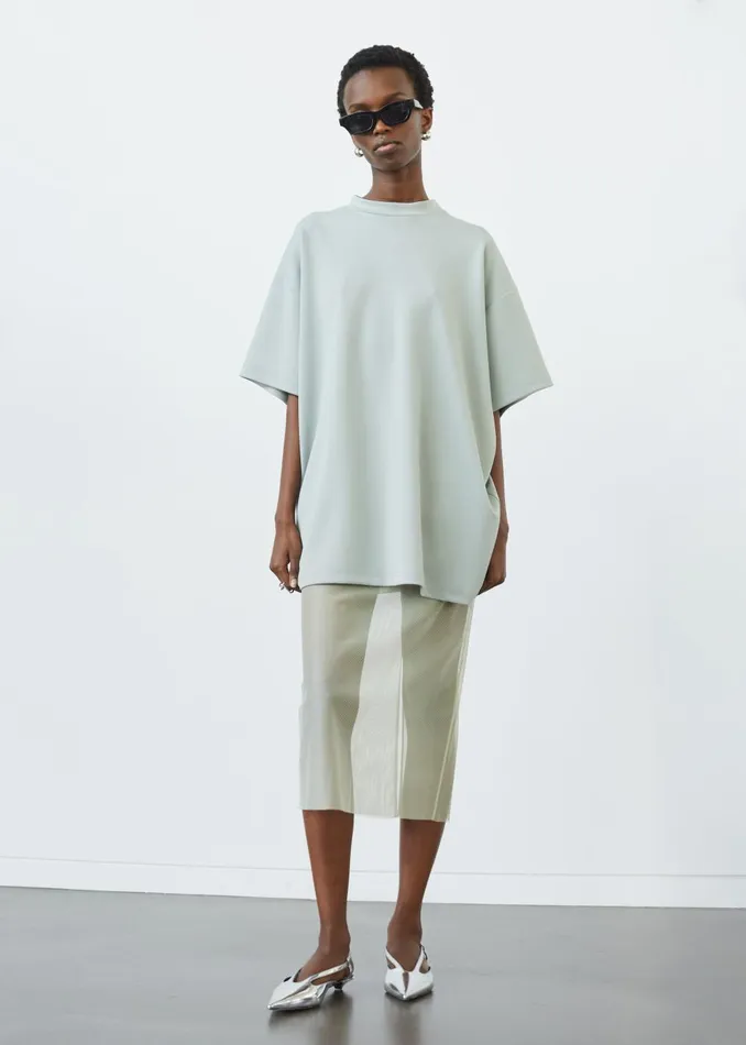 Women Verna Semi Sheer Midi Skirt 8211 Moss Green The Frankie Shop Bottoms
