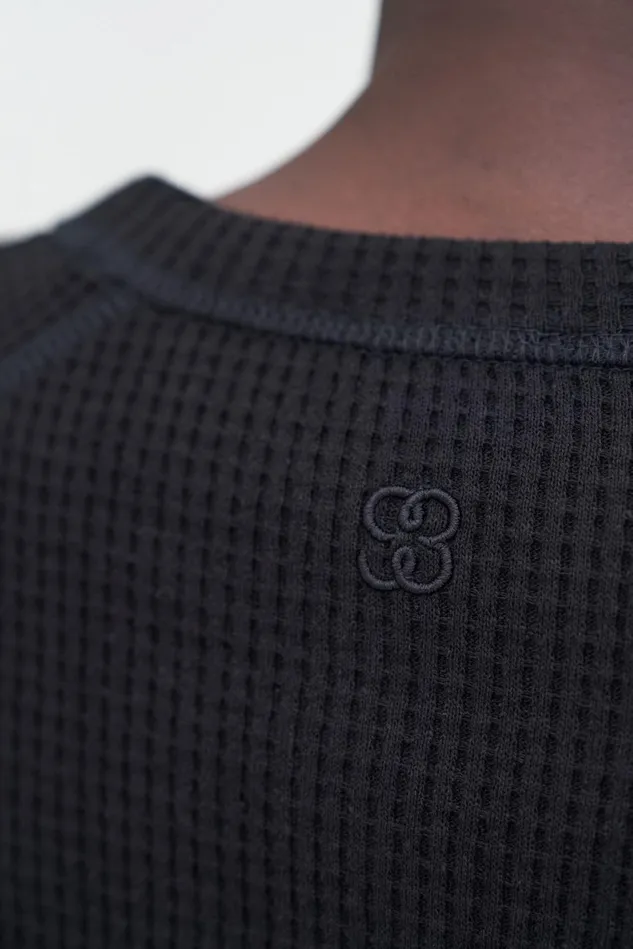 Women Waffle Sweater Black Filippa K Tops