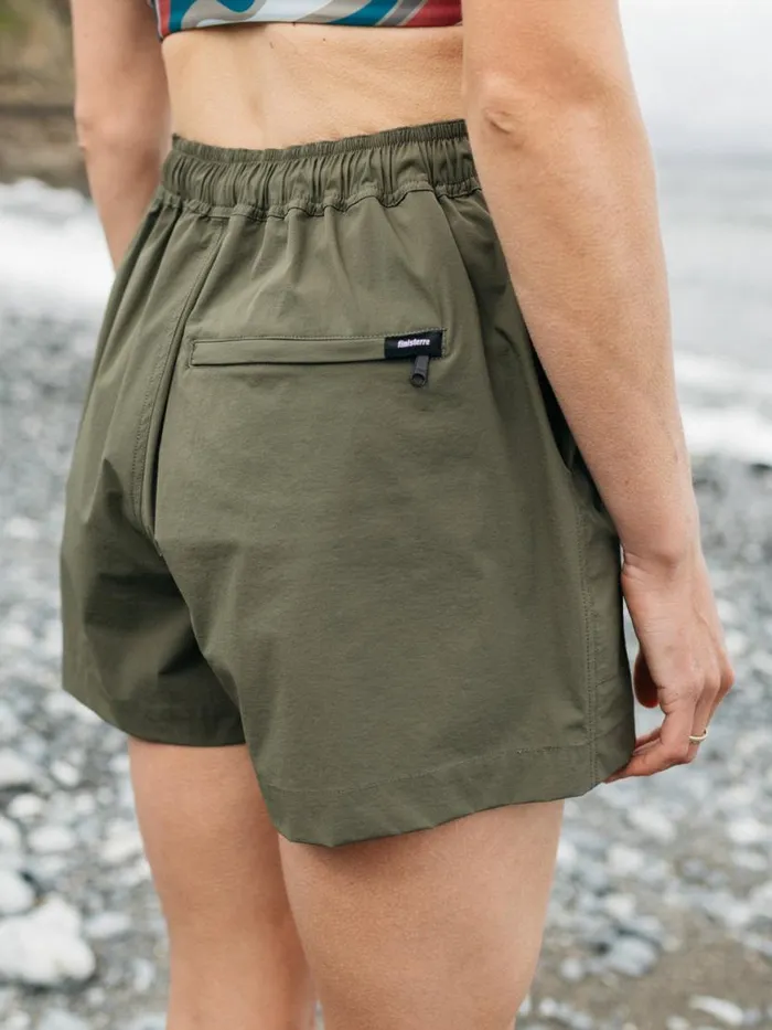 Women Walker Hybrid Shorts Olive Finisterre Swimwear and Bikinis