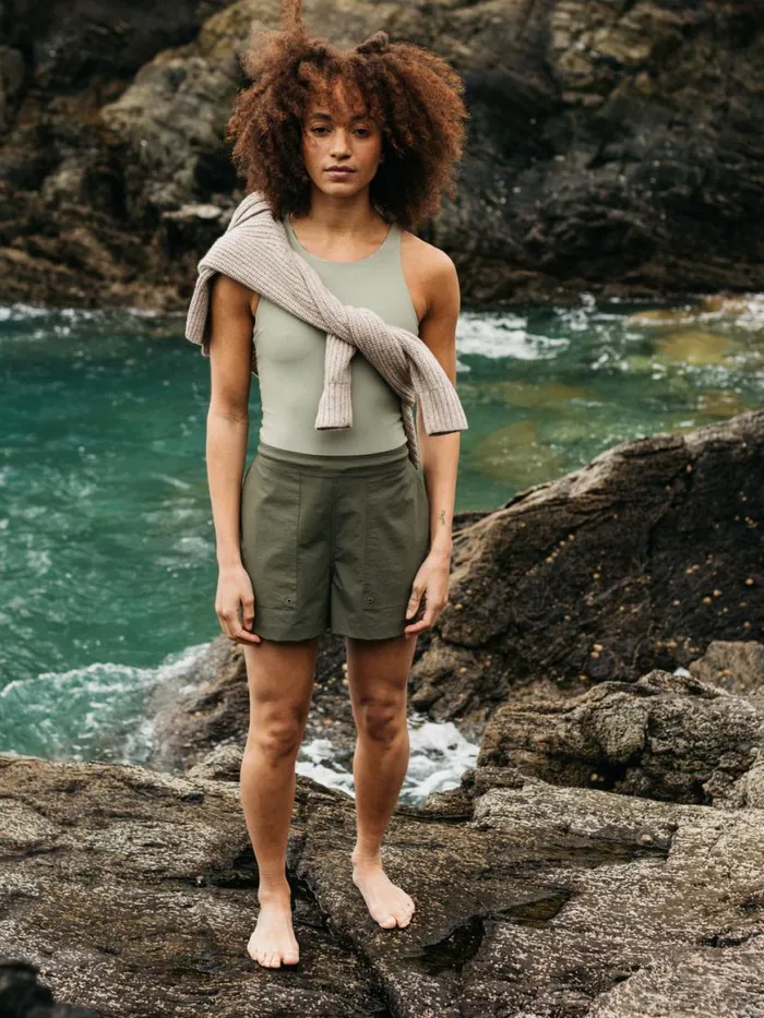 Women Walker Hybrid Shorts Olive Finisterre Swimwear and Bikinis