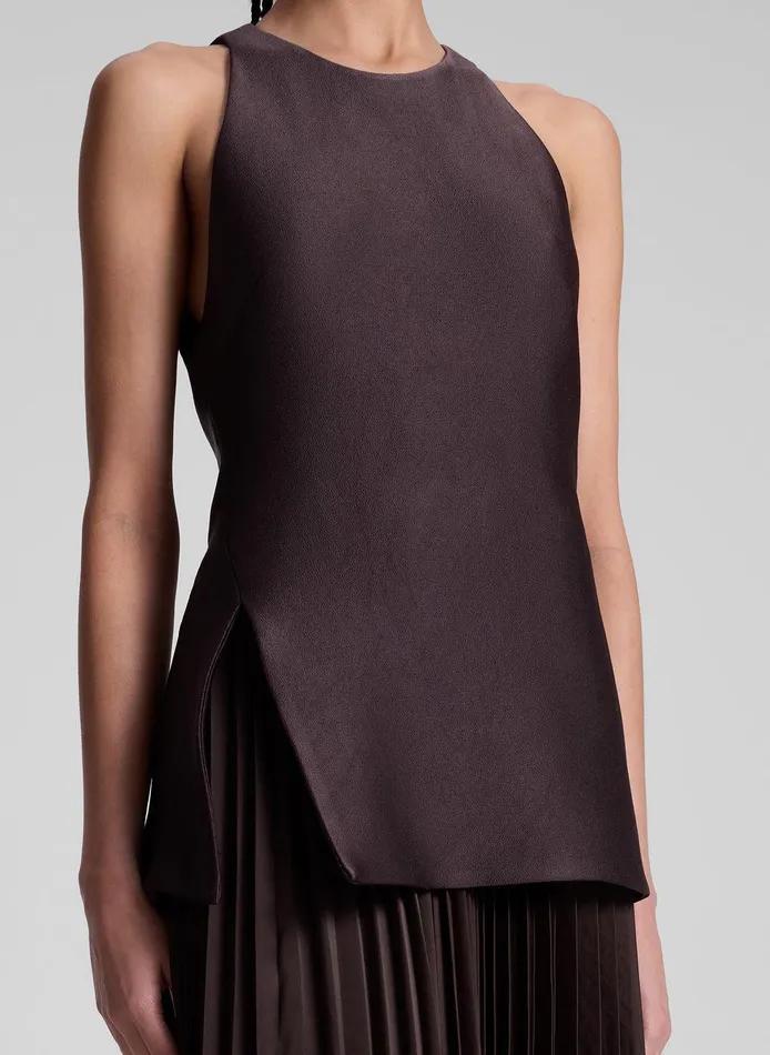 Women Willow Pleated Midi Dress Chocolate Plum ALC Dresses