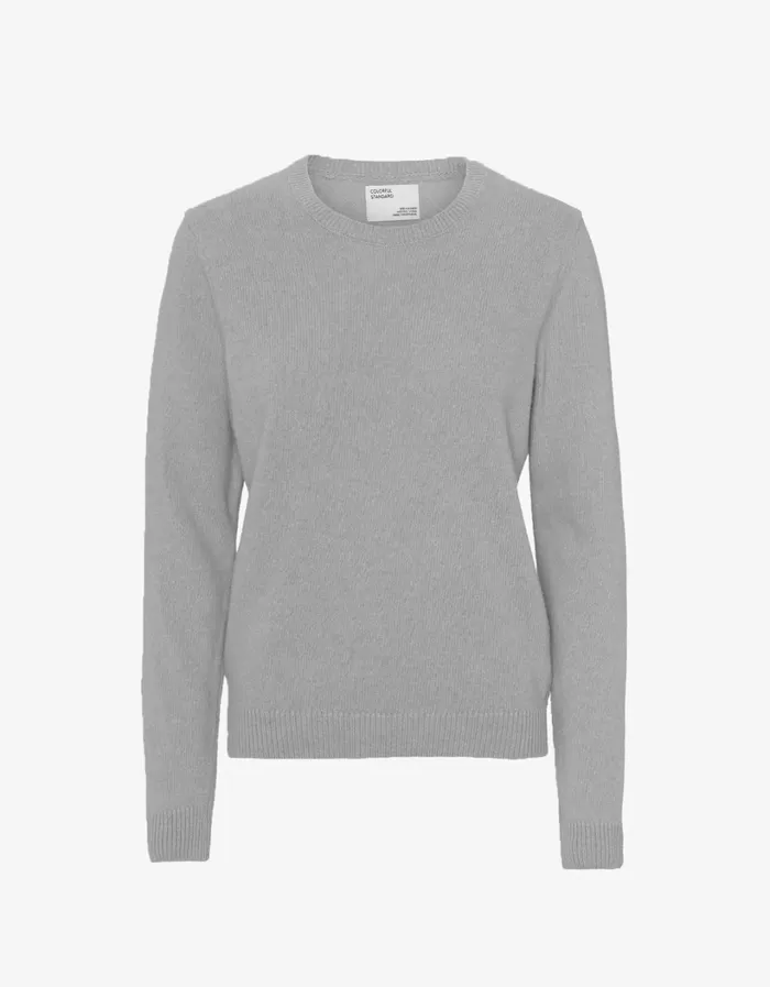 Women Women Classic Merino Wool Crew Heather Grey Colorful Standard Knit Sweaters