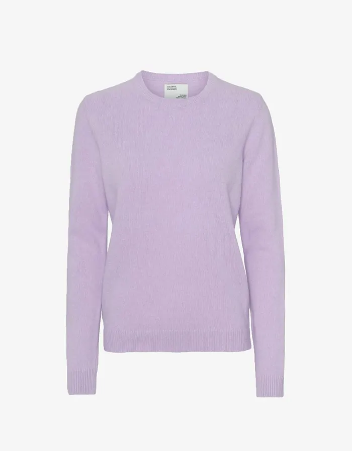 Women Women Classic Merino Wool Crew Soft Lavender Colorful Standard Knit Sweaters