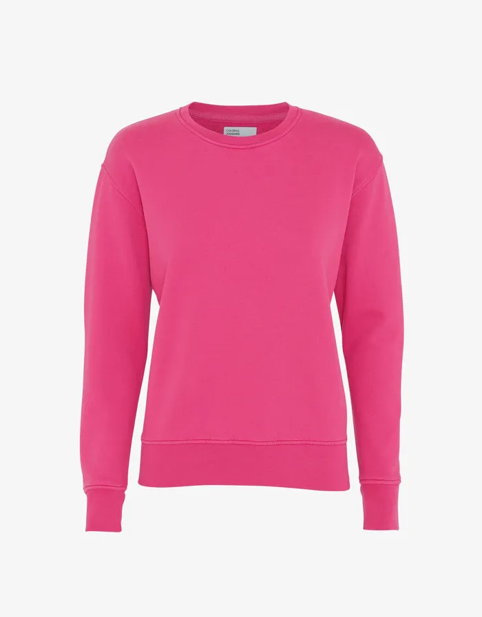 Women Women Classic Organic Crew 8211 Bubblegum Pink Crewneck Sweatshirts Colorfulstandard