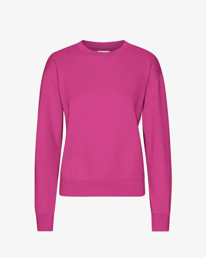 Women Women Classic Organic Crew Magenta Blaze Colorful Standard Crewneck Sweatshirts