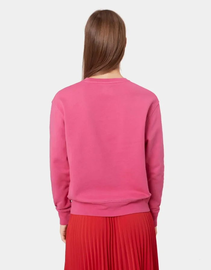 Women Women Classic Organic Crew Magenta Blaze Colorful Standard Crewneck Sweatshirts
