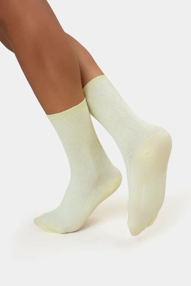 Women Women Classic Organic Sock Soft Yellow Colorful Standard Socks