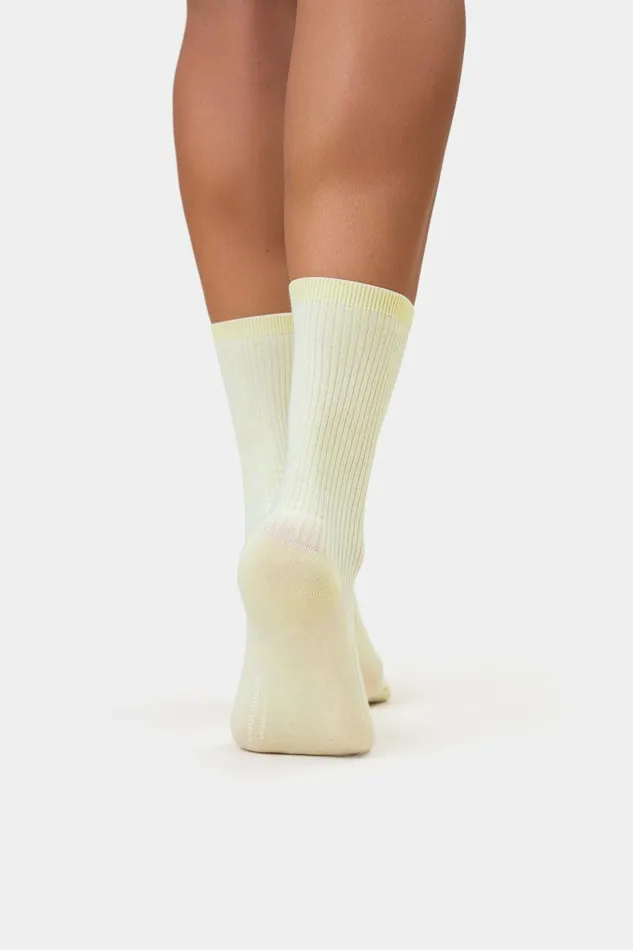 Women Women Classic Organic Sock Soft Yellow Colorful Standard Socks