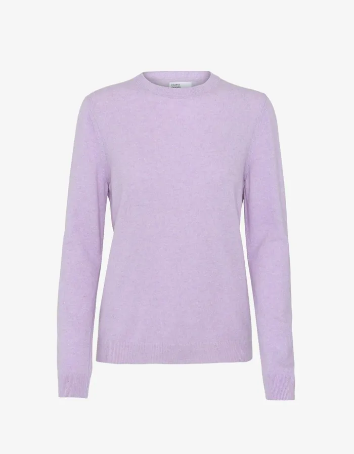 Women Women Light Merino Wool Crew Soft Lavender Colorful Standard Knit Sweaters