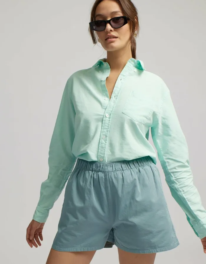 Women Women Organic Twill Shorts Petrol Blue Colorful Standard Shorts