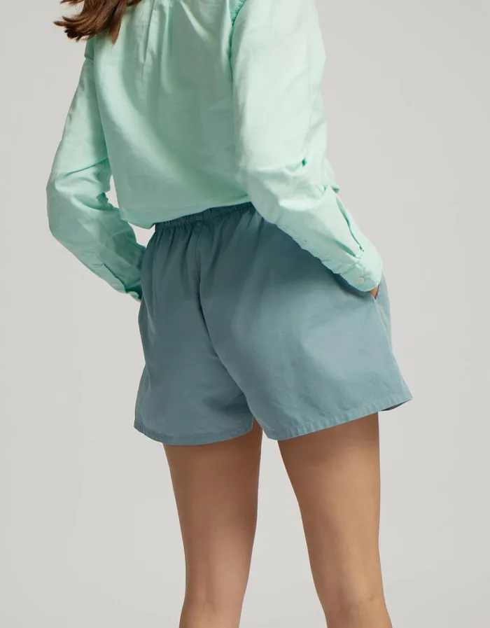 Women Women Organic Twill Shorts Petrol Blue Colorful Standard Shorts
