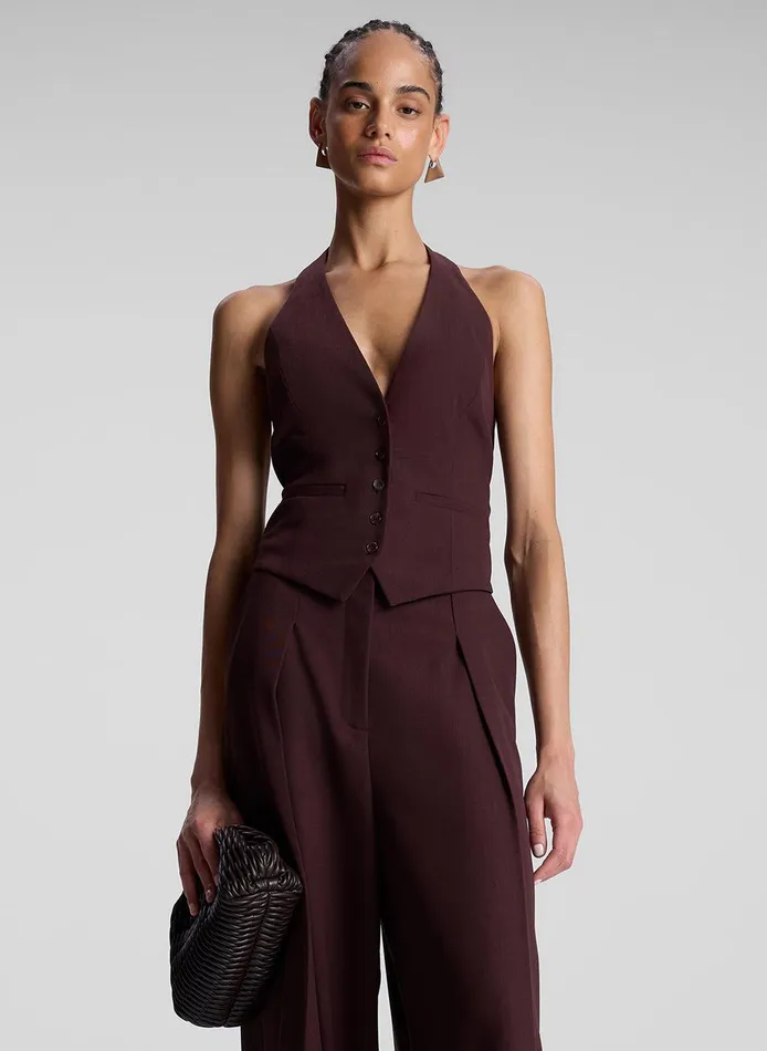 Women Woodson II Tailored Vest Chocolate Plum ALC Jackets and Coats