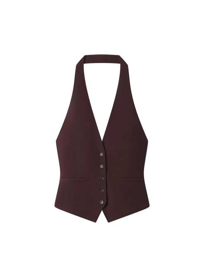 Women Woodson II Tailored Vest Chocolate Plum ALC Jackets and Coats