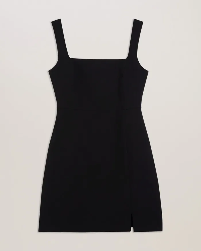 Women WYNOD 8211 Sleeveless Tailored Mini Dress With Slit Black Ted Baker Dresses