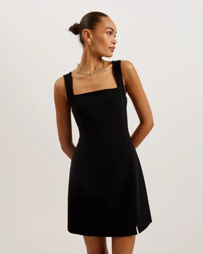 Women WYNOD 8211 Sleeveless Tailored Mini Dress With Slit Black Ted Baker Dresses Women WYNOD 8211 Sleeveless Tailored Mini Dress With Slit Black Ted Baker Dresses