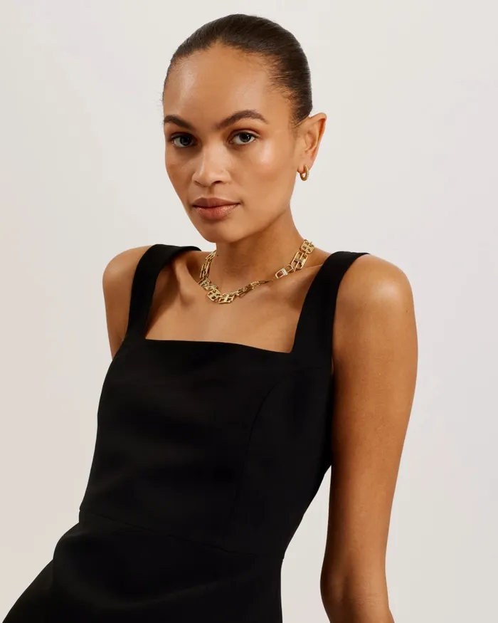 Women WYNOD 8211 Sleeveless Tailored Mini Dress With Slit Black Ted Baker Dresses Women WYNOD 8211 Sleeveless Tailored Mini Dress With Slit Black Ted Baker Dresses