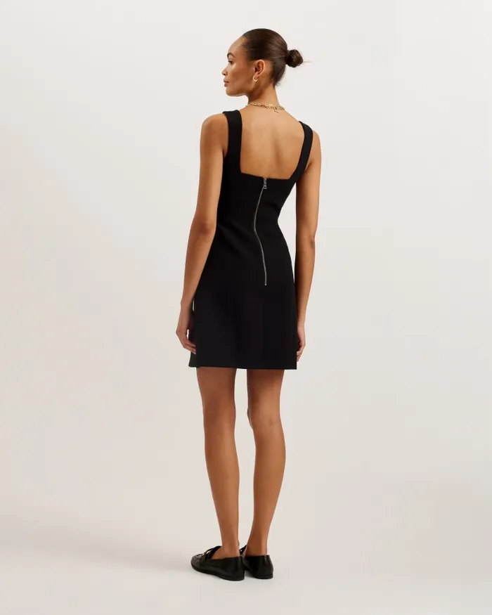 Women WYNOD 8211 Sleeveless Tailored Mini Dress With Slit Black Ted Baker Dresses Women WYNOD 8211 Sleeveless Tailored Mini Dress With Slit Black Ted Baker Dresses