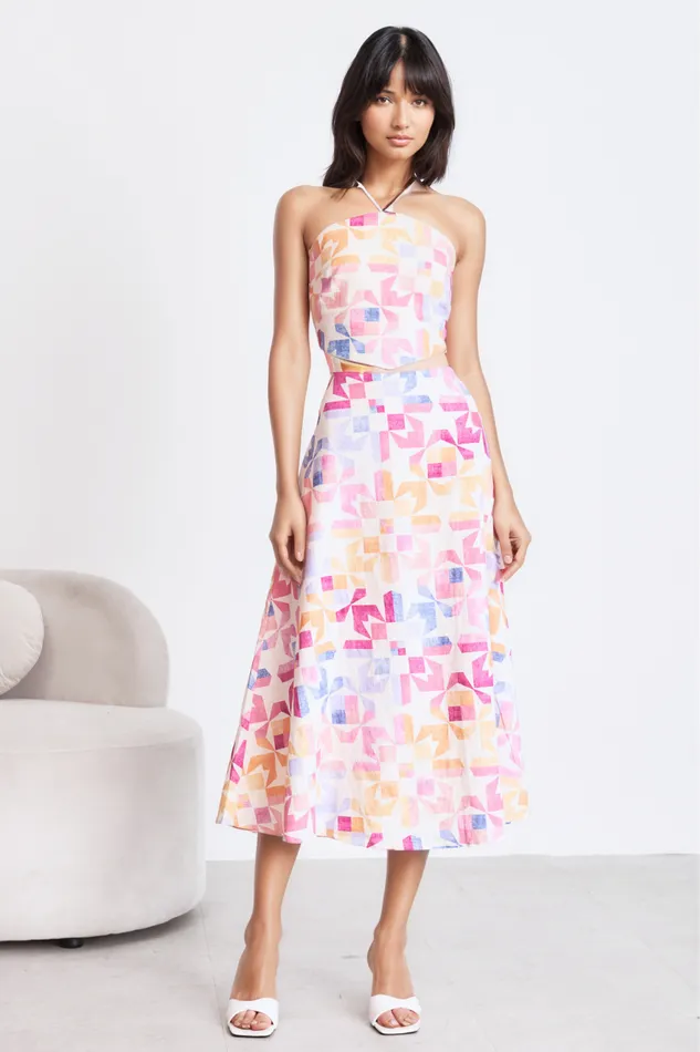 Women YUMI KIM Bottoms ARUBA LINEN SKIRT Kaleidoscope