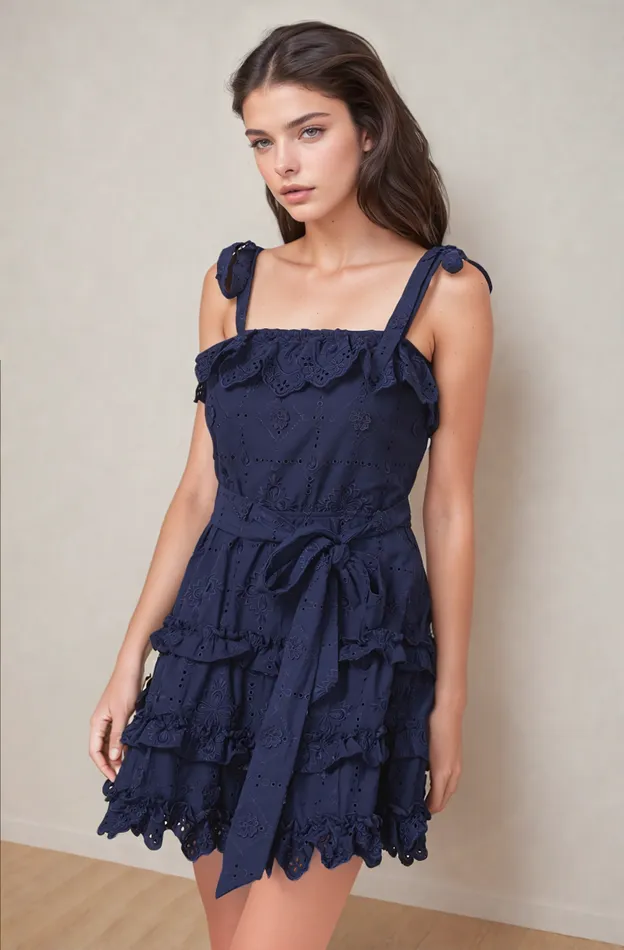 Women YUMI KIM Dresses AMIRA DRESS California Eyelet Navy