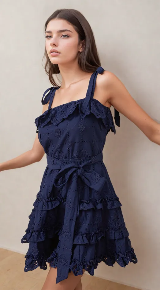 Women YUMI KIM Dresses AMIRA DRESS California Eyelet Navy